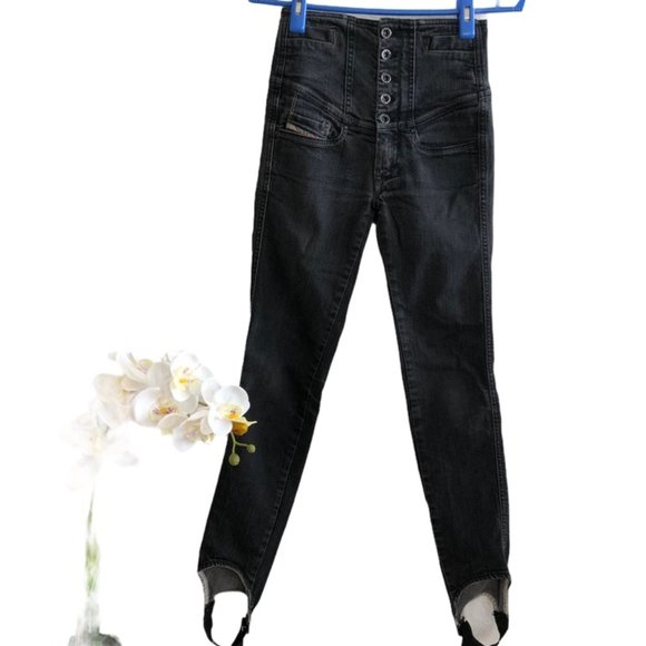 Diesel Denim - Diesel Black,Squeaze High-Waist Skinny Jeans